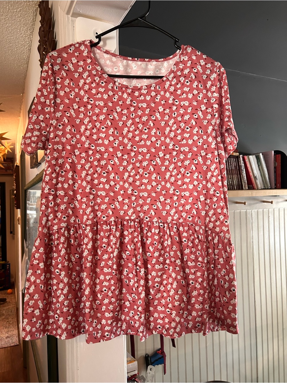 Pink Floral Peplum Tee